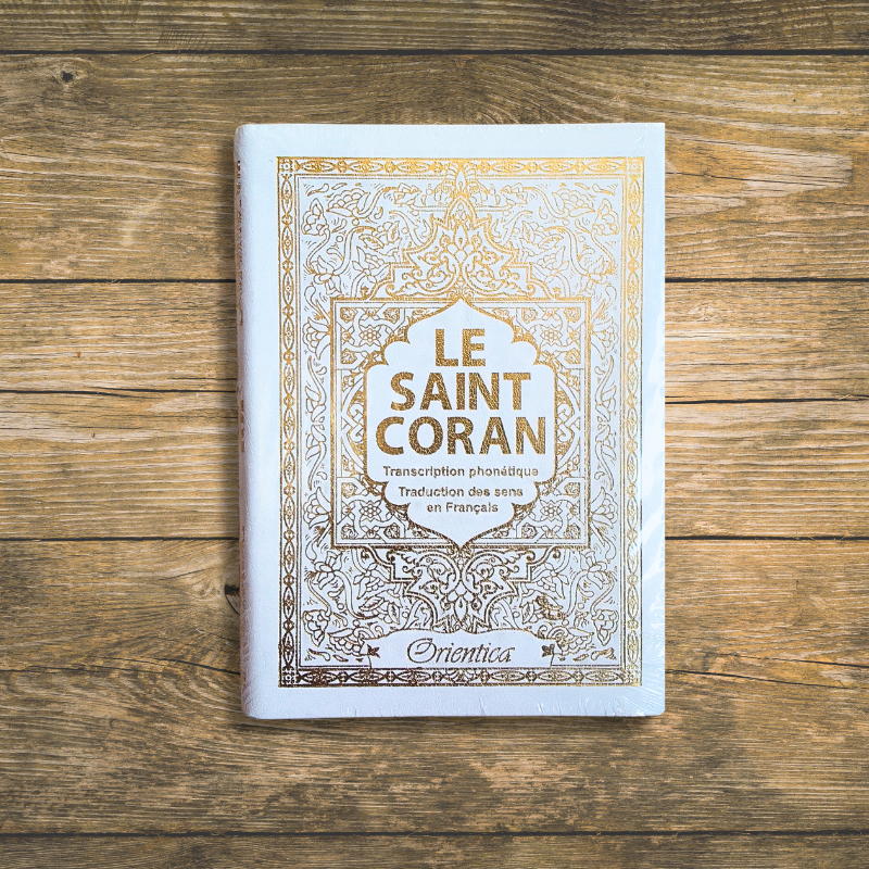 Le Saint Coran - Arabe-Français-Phonétique - Couleur Blanche dorée - 13 x 17 cm